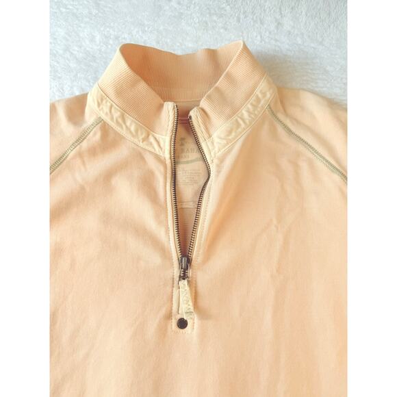 Tommy Bahama Quarter Zip Size XL Terry Cloth Pullover Peachy Pink Stretch - Picture 9 of 10